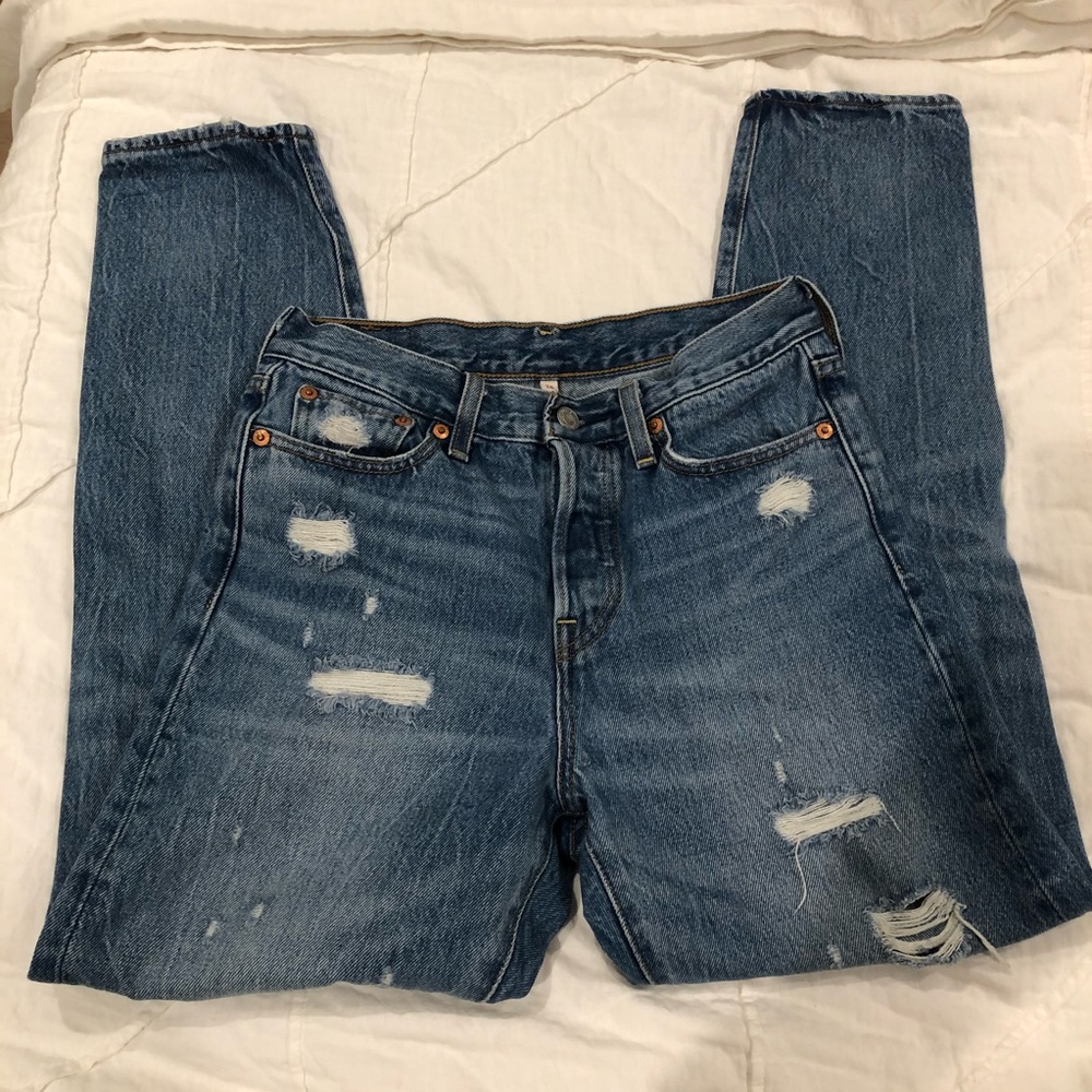 Levi’s 501 distressed jeans